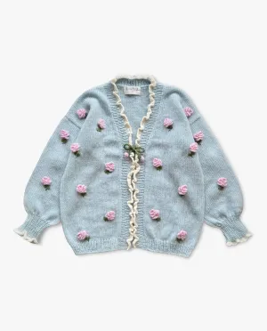 Adult Roses cardigan | Blue