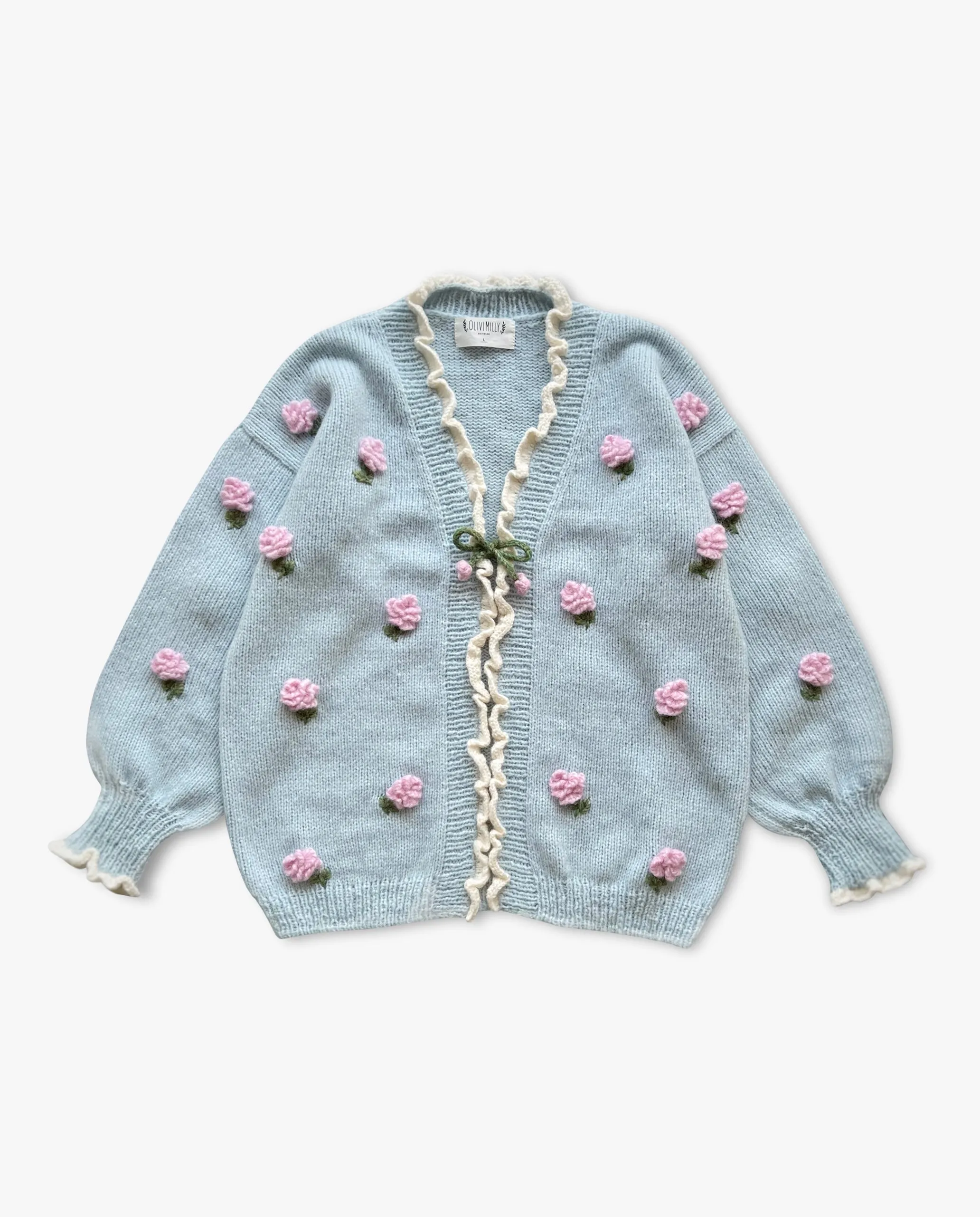 Adult Roses cardigan | Blue