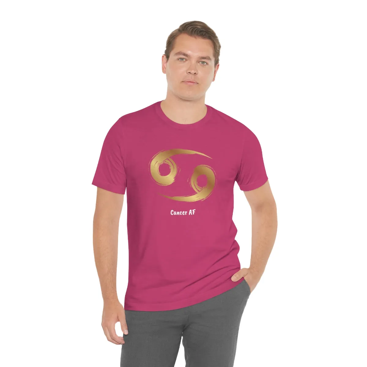 Cancer AF Symbol T-Shirt | Fun Cancer T-Shirt | Zodiac T-Shirt | Zodiac Sign Shirt | Astrology | Star Sign | Unisex Jersey Short Sleeve Tee