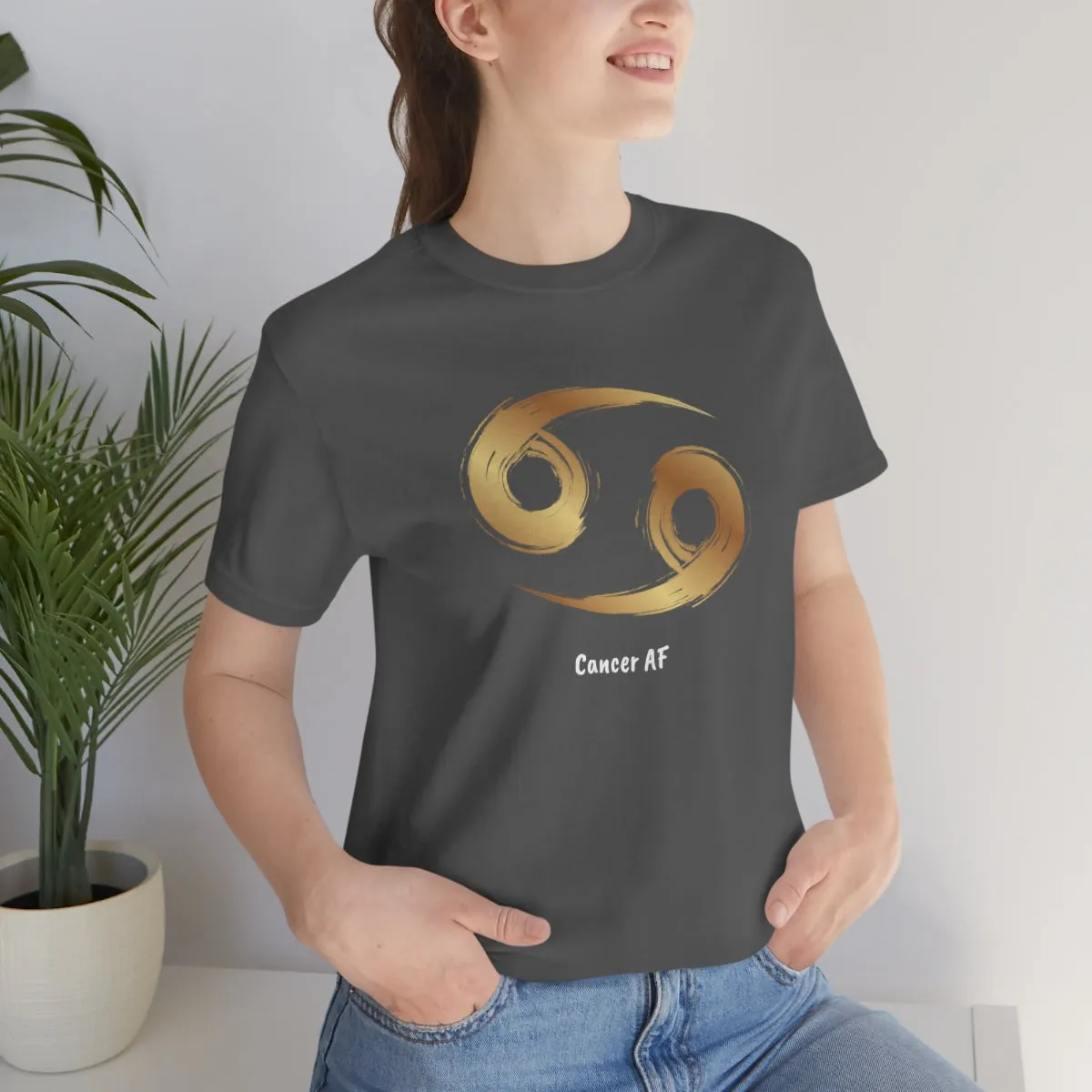 Cancer AF Symbol T-Shirt | Fun Cancer T-Shirt | Zodiac T-Shirt | Zodiac Sign Shirt | Astrology | Star Sign | Unisex Jersey Short Sleeve Tee