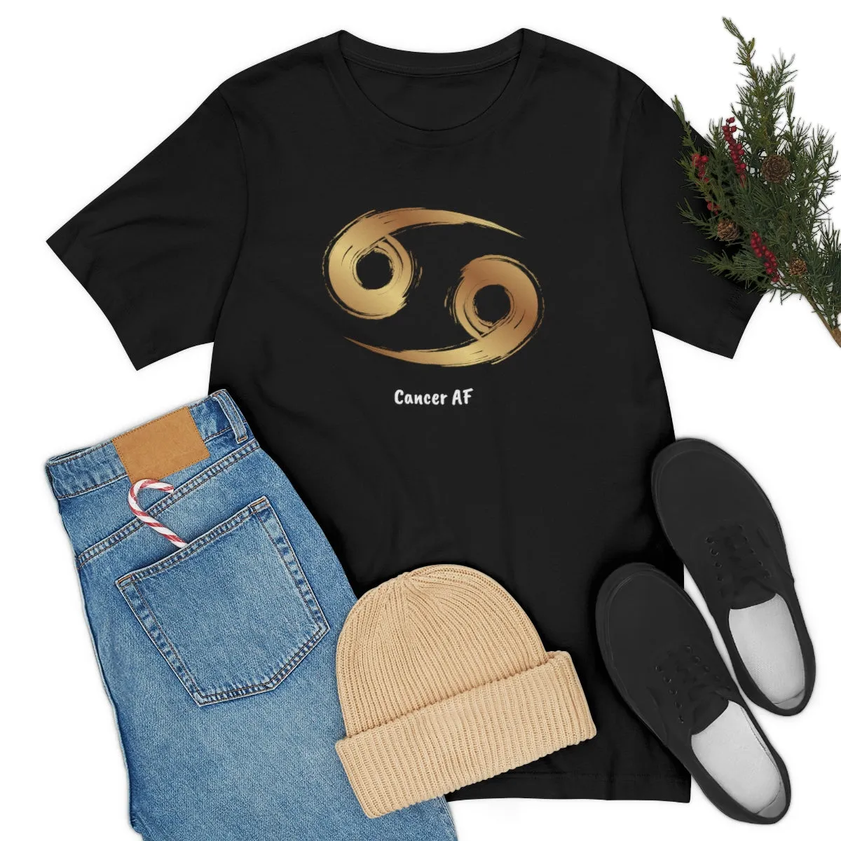 Cancer AF Symbol T-Shirt | Fun Cancer T-Shirt | Zodiac T-Shirt | Zodiac Sign Shirt | Astrology | Star Sign | Unisex Jersey Short Sleeve Tee