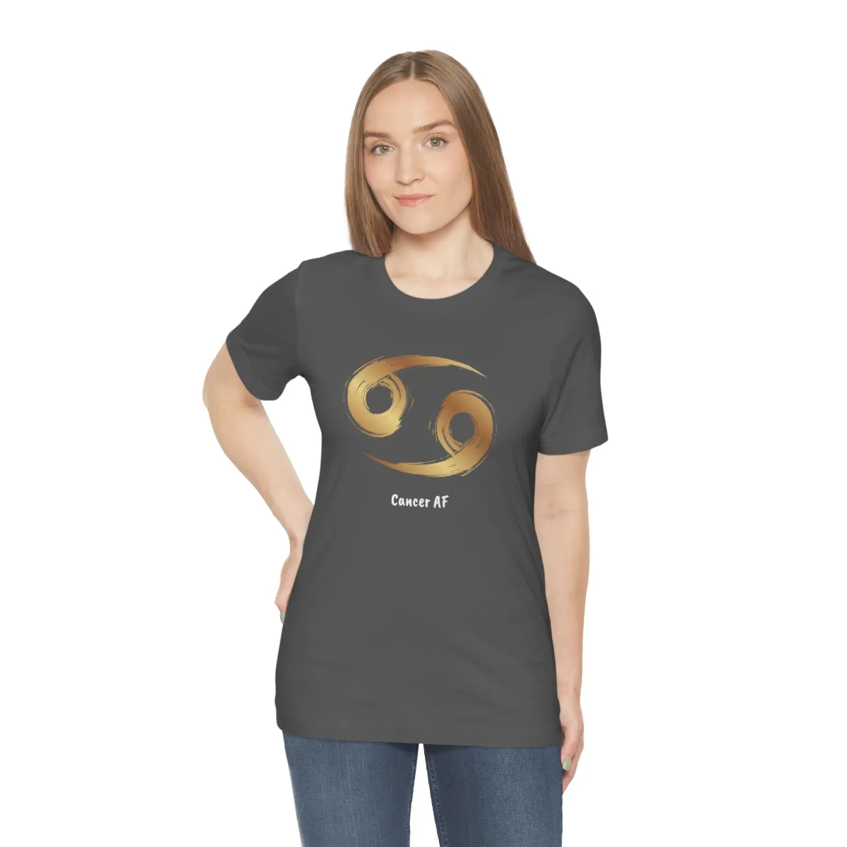 Cancer AF Symbol T-Shirt | Fun Cancer T-Shirt | Zodiac T-Shirt | Zodiac Sign Shirt | Astrology | Star Sign | Unisex Jersey Short Sleeve Tee