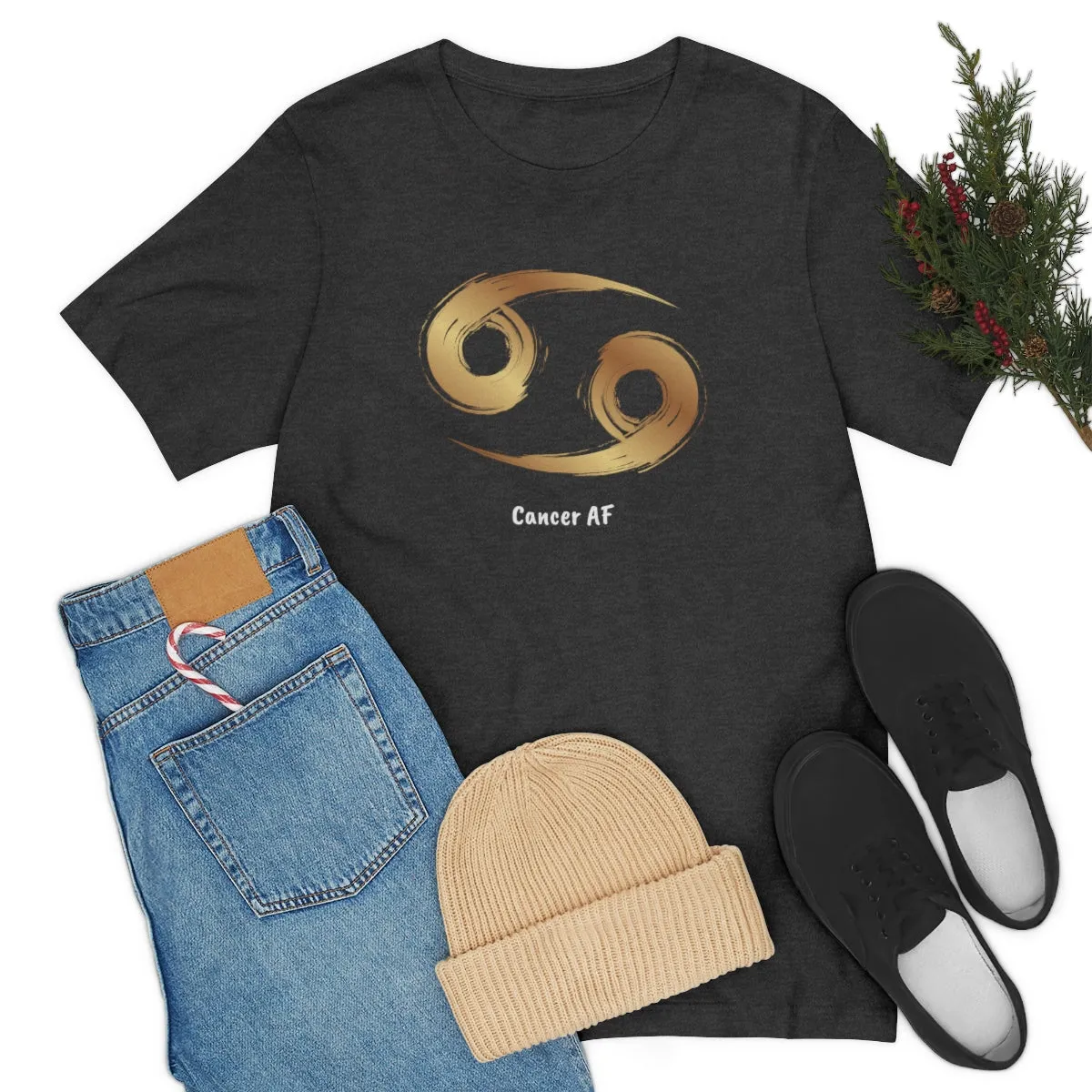 Cancer AF Symbol T-Shirt | Fun Cancer T-Shirt | Zodiac T-Shirt | Zodiac Sign Shirt | Astrology | Star Sign | Unisex Jersey Short Sleeve Tee