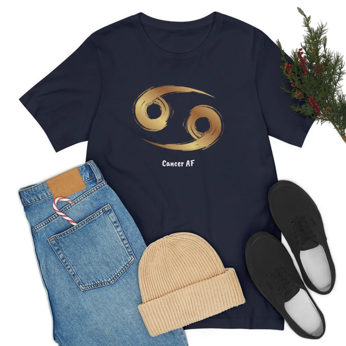 Cancer AF Symbol T-Shirt | Fun Cancer T-Shirt | Zodiac T-Shirt | Zodiac Sign Shirt | Astrology | Star Sign | Unisex Jersey Short Sleeve Tee