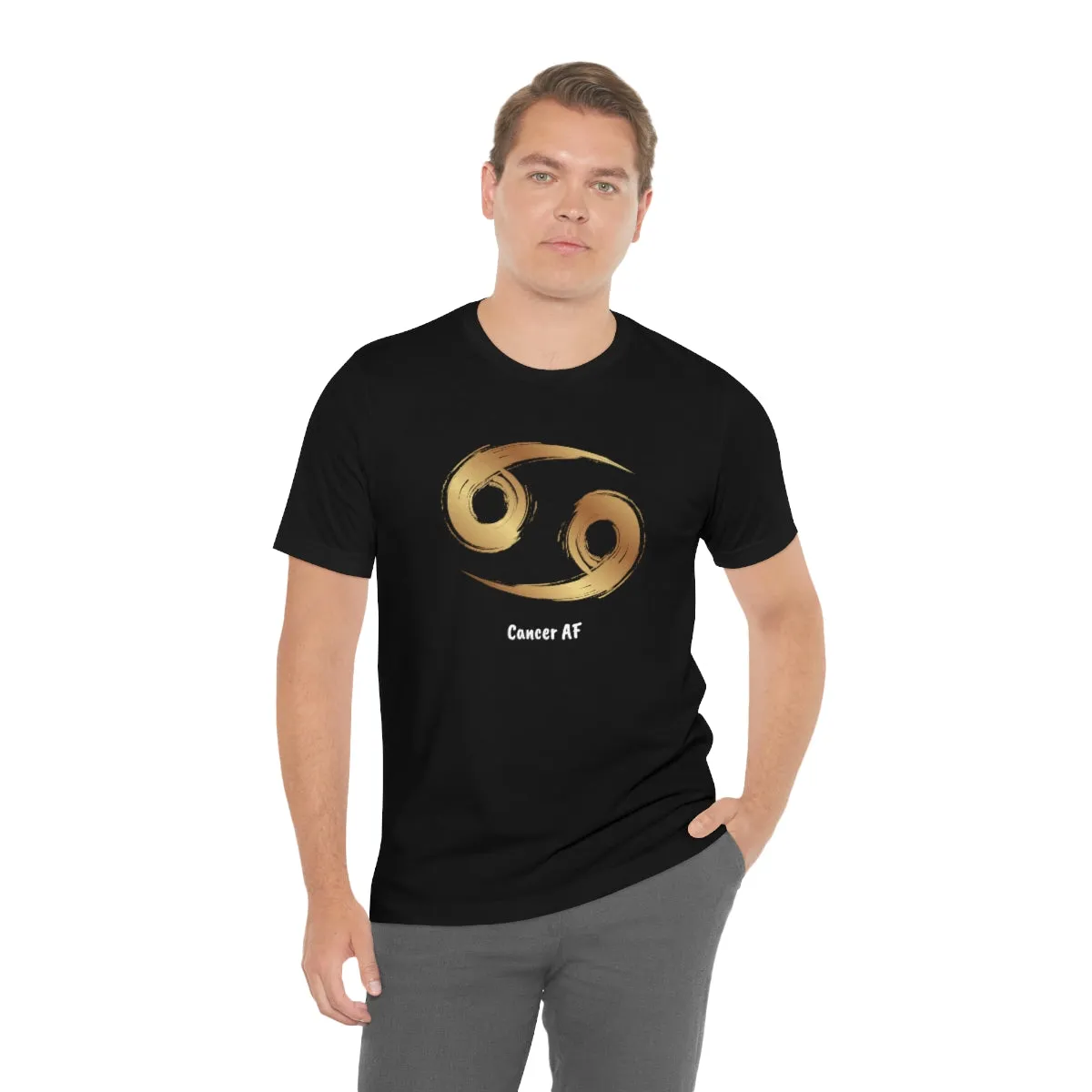 Cancer AF Symbol T-Shirt | Fun Cancer T-Shirt | Zodiac T-Shirt | Zodiac Sign Shirt | Astrology | Star Sign | Unisex Jersey Short Sleeve Tee