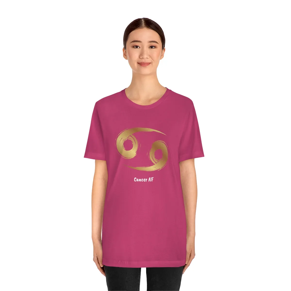 Cancer AF Symbol T-Shirt | Fun Cancer T-Shirt | Zodiac T-Shirt | Zodiac Sign Shirt | Astrology | Star Sign | Unisex Jersey Short Sleeve Tee