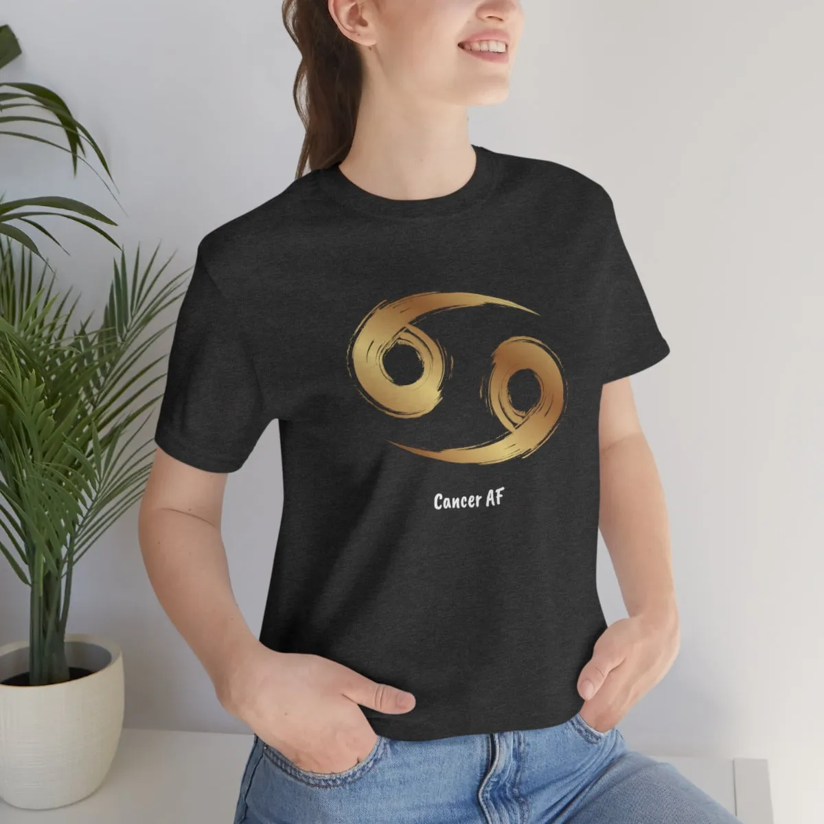 Cancer AF Symbol T-Shirt | Fun Cancer T-Shirt | Zodiac T-Shirt | Zodiac Sign Shirt | Astrology | Star Sign | Unisex Jersey Short Sleeve Tee