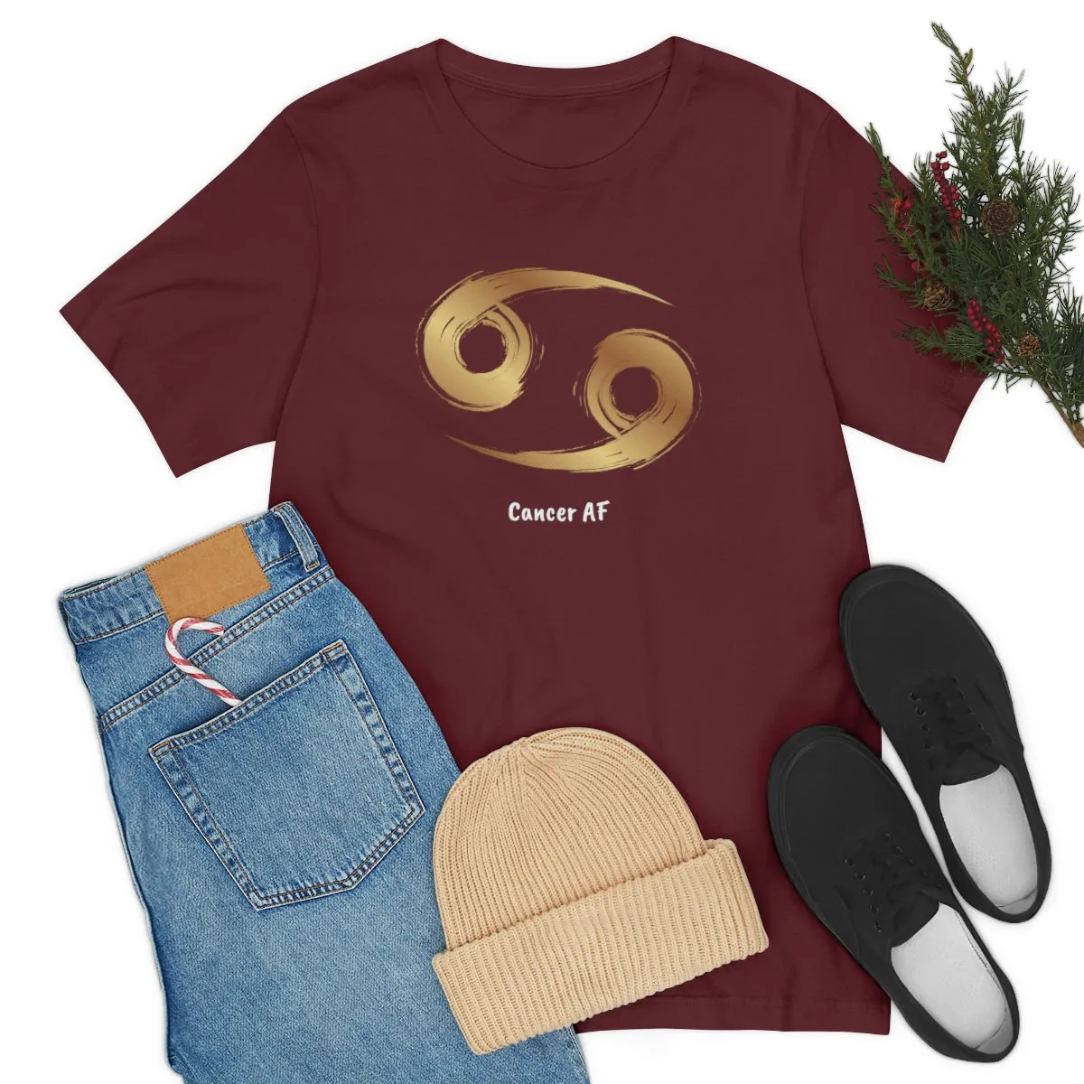 Cancer AF Symbol T-Shirt | Fun Cancer T-Shirt | Zodiac T-Shirt | Zodiac Sign Shirt | Astrology | Star Sign | Unisex Jersey Short Sleeve Tee