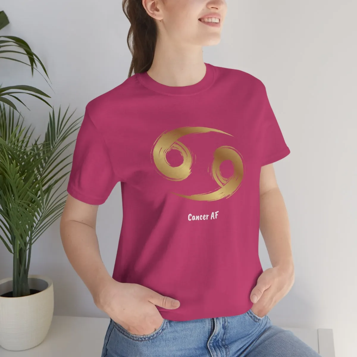 Cancer AF Symbol T-Shirt | Fun Cancer T-Shirt | Zodiac T-Shirt | Zodiac Sign Shirt | Astrology | Star Sign | Unisex Jersey Short Sleeve Tee