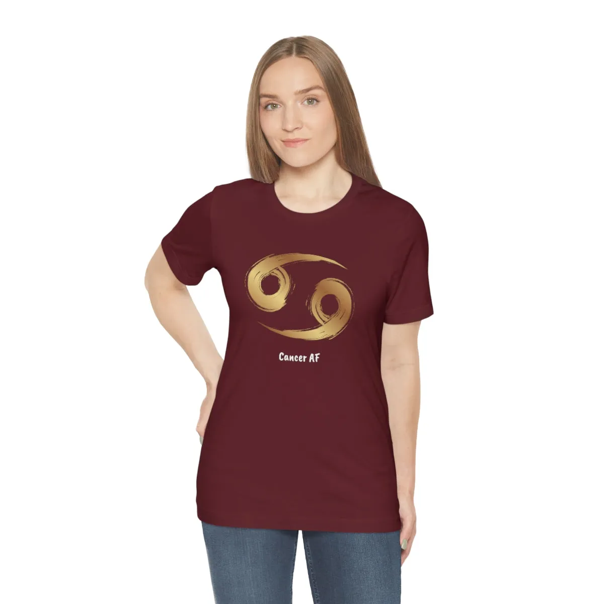 Cancer AF Symbol T-Shirt | Fun Cancer T-Shirt | Zodiac T-Shirt | Zodiac Sign Shirt | Astrology | Star Sign | Unisex Jersey Short Sleeve Tee