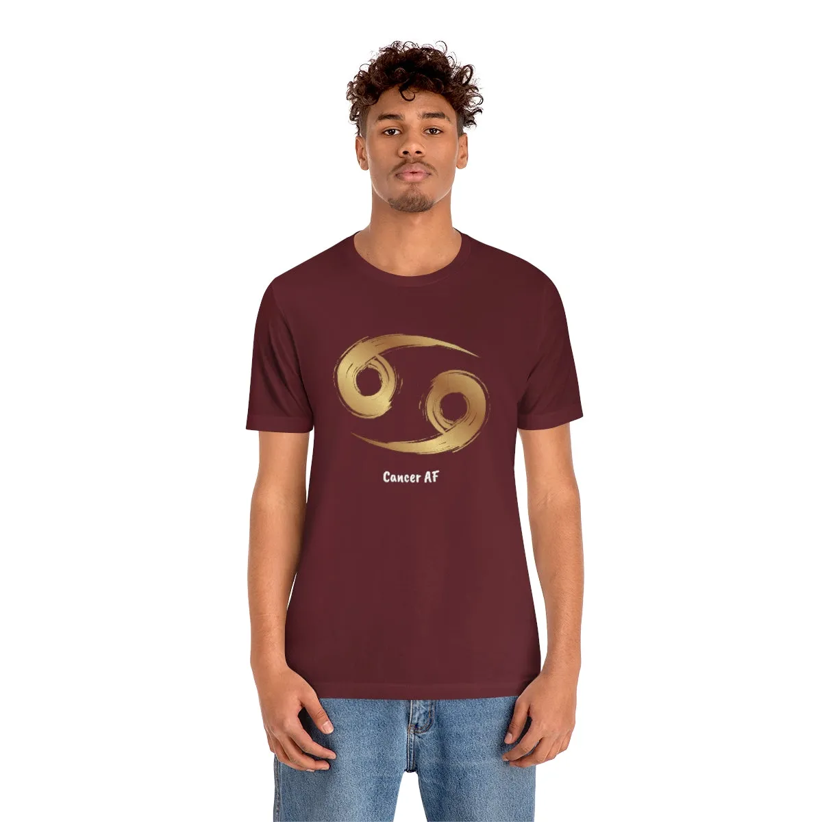 Cancer AF Symbol T-Shirt | Fun Cancer T-Shirt | Zodiac T-Shirt | Zodiac Sign Shirt | Astrology | Star Sign | Unisex Jersey Short Sleeve Tee