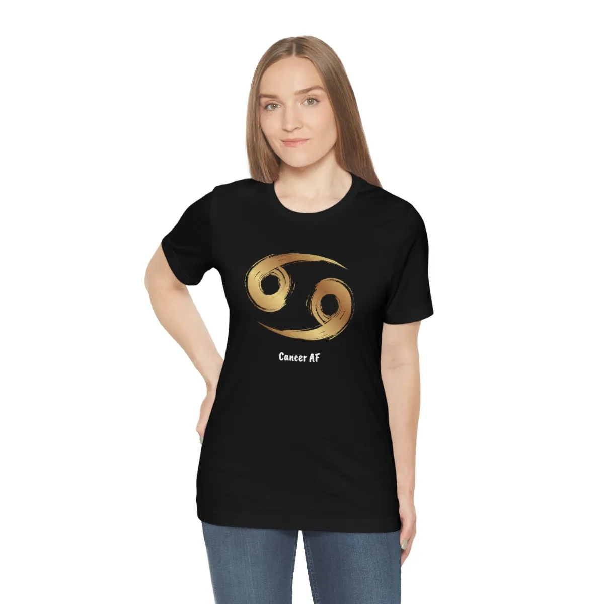 Cancer AF Symbol T-Shirt | Fun Cancer T-Shirt | Zodiac T-Shirt | Zodiac Sign Shirt | Astrology | Star Sign | Unisex Jersey Short Sleeve Tee