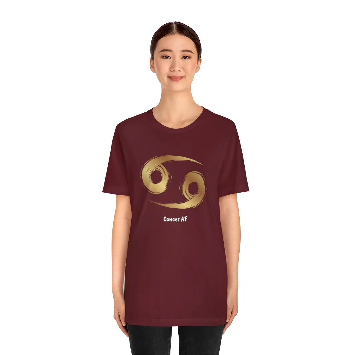 Cancer AF Symbol T-Shirt | Fun Cancer T-Shirt | Zodiac T-Shirt | Zodiac Sign Shirt | Astrology | Star Sign | Unisex Jersey Short Sleeve Tee
