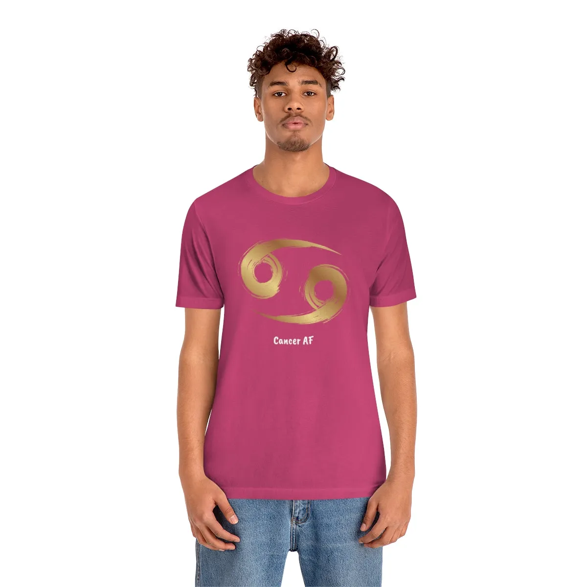 Cancer AF Symbol T-Shirt | Fun Cancer T-Shirt | Zodiac T-Shirt | Zodiac Sign Shirt | Astrology | Star Sign | Unisex Jersey Short Sleeve Tee