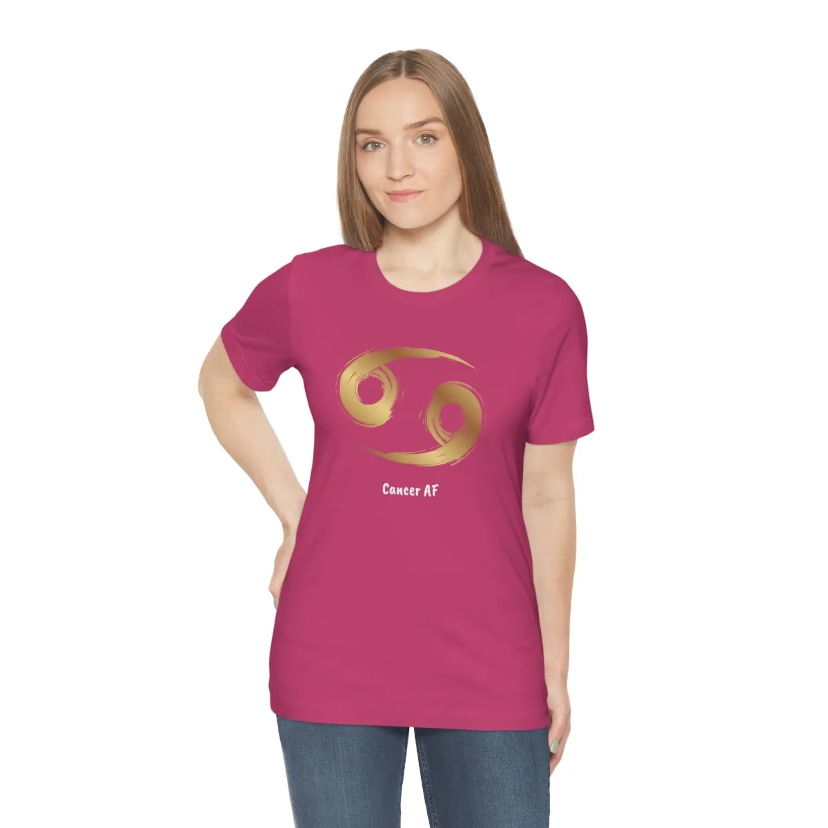 Cancer AF Symbol T-Shirt | Fun Cancer T-Shirt | Zodiac T-Shirt | Zodiac Sign Shirt | Astrology | Star Sign | Unisex Jersey Short Sleeve Tee