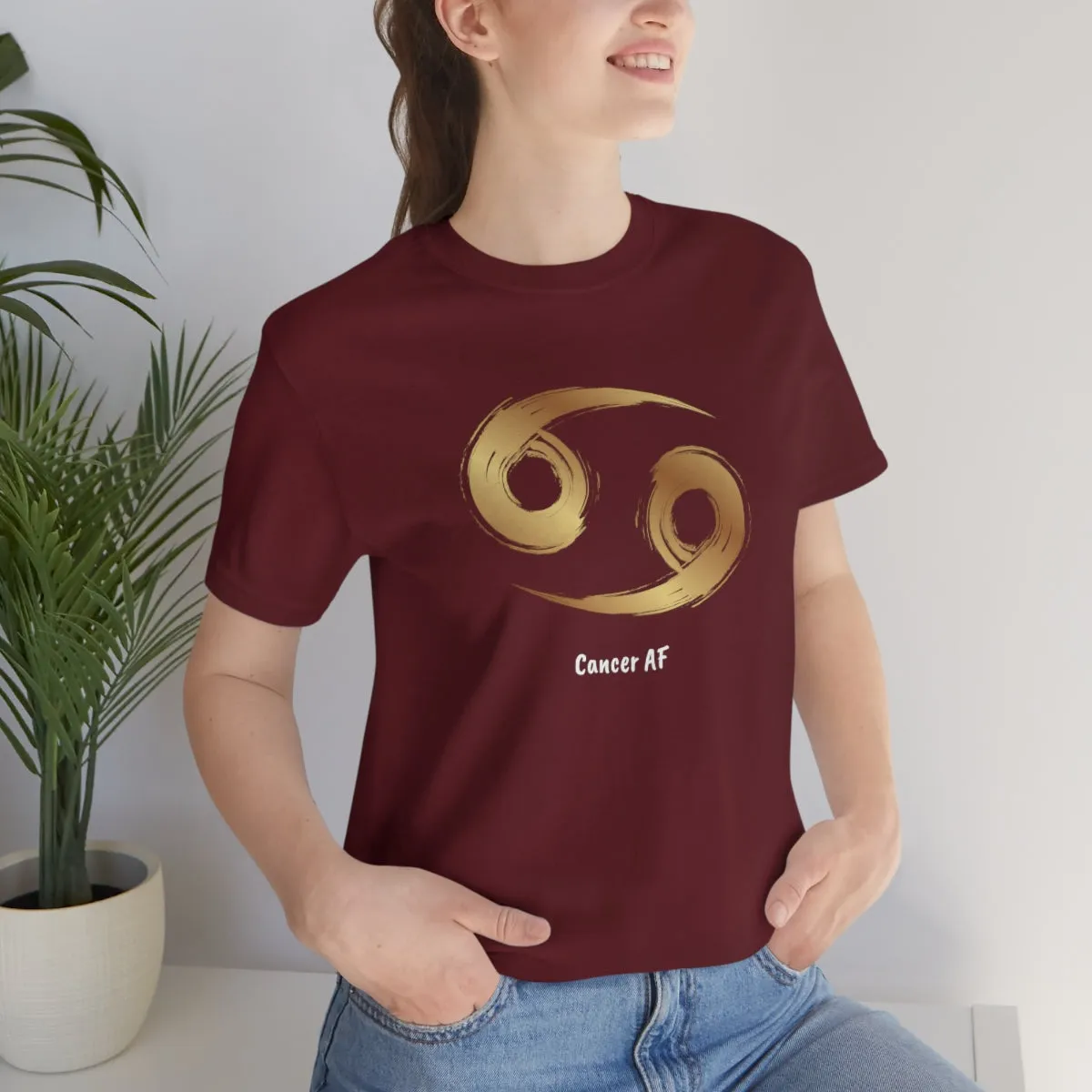 Cancer AF Symbol T-Shirt | Fun Cancer T-Shirt | Zodiac T-Shirt | Zodiac Sign Shirt | Astrology | Star Sign | Unisex Jersey Short Sleeve Tee