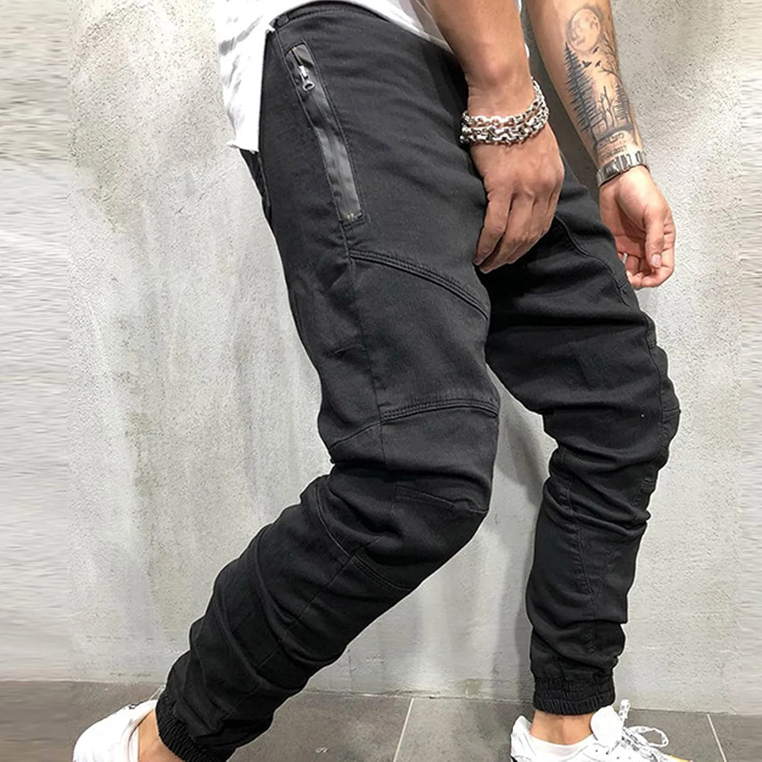 Cargo Pants for Men Relaxed Fit Mens Cargo Pants Sweatpants Men's Heavyweight Cargo Fleece Sweatpants Stretch Elastic