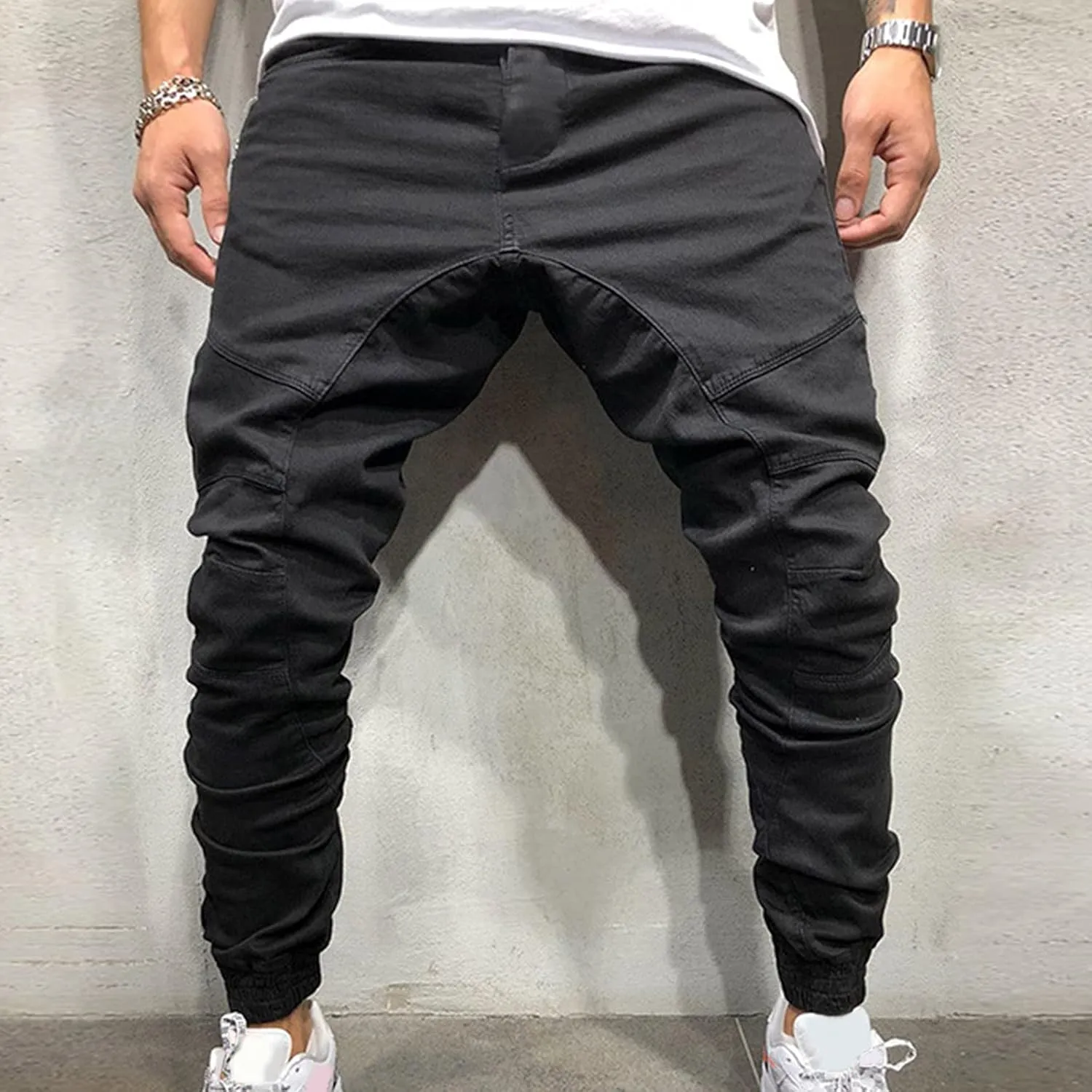 Cargo Pants for Men Relaxed Fit Mens Cargo Pants Sweatpants Men's Heavyweight Cargo Fleece Sweatpants Stretch Elastic