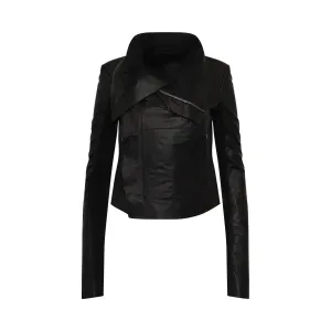 Classic Leather Biker Jacket in Black