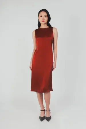 Column Dress With Cutout Detail - Garnet