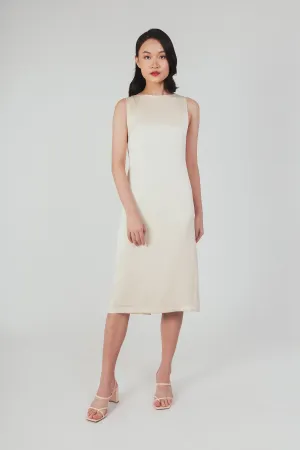 Column Dress With Cutout Detail - Pearl