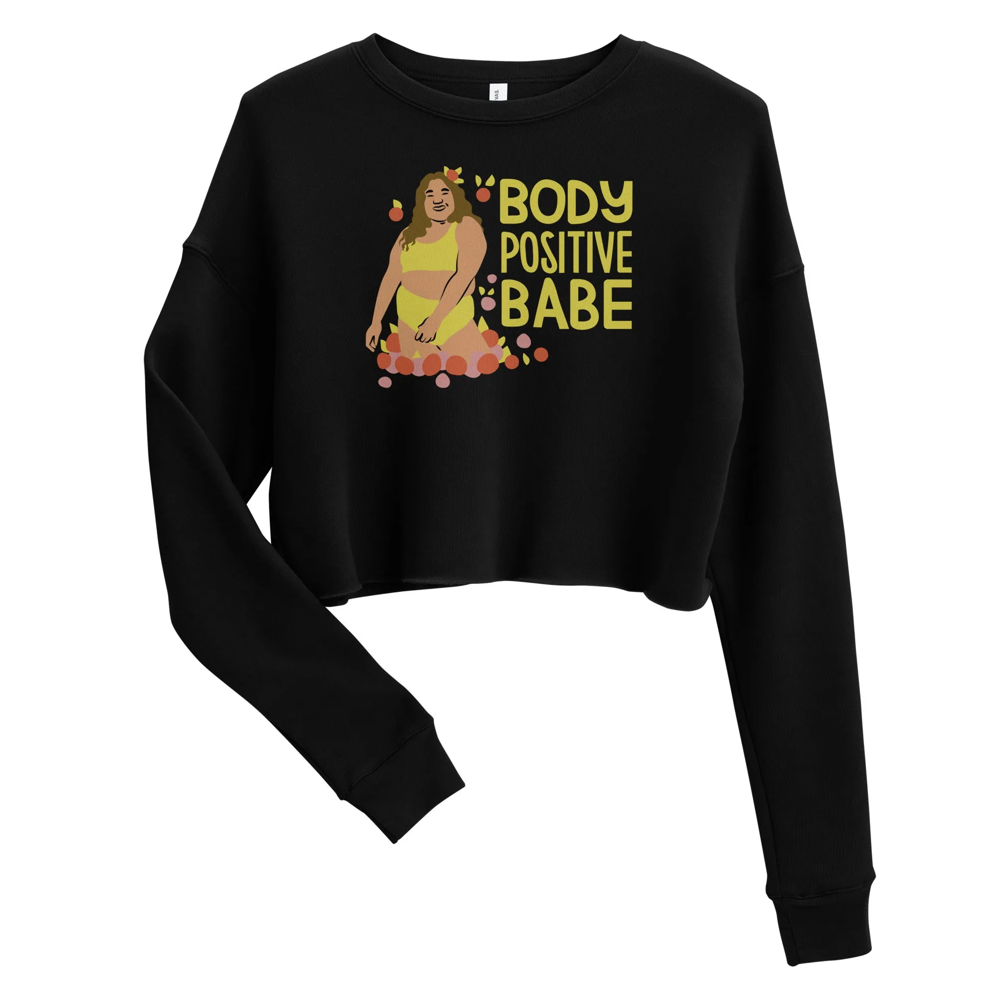 Crop Sweatshirt Womens (Body Positive Babe - Inspiration 005)