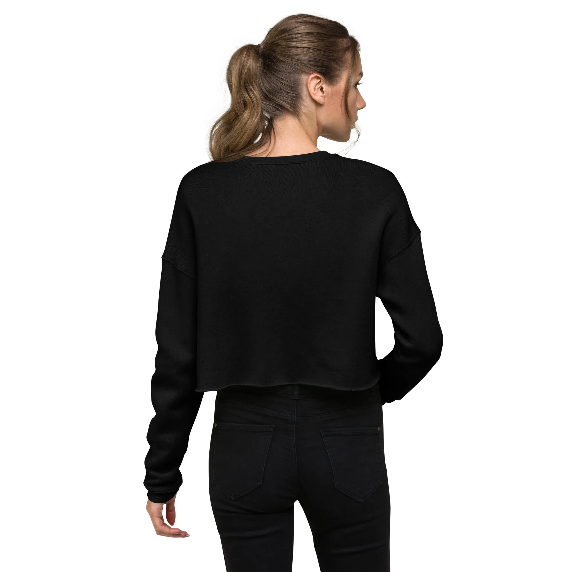 Crop Sweatshirt Womens (Cute Cat With Heart - Cat Love Heart 0026)