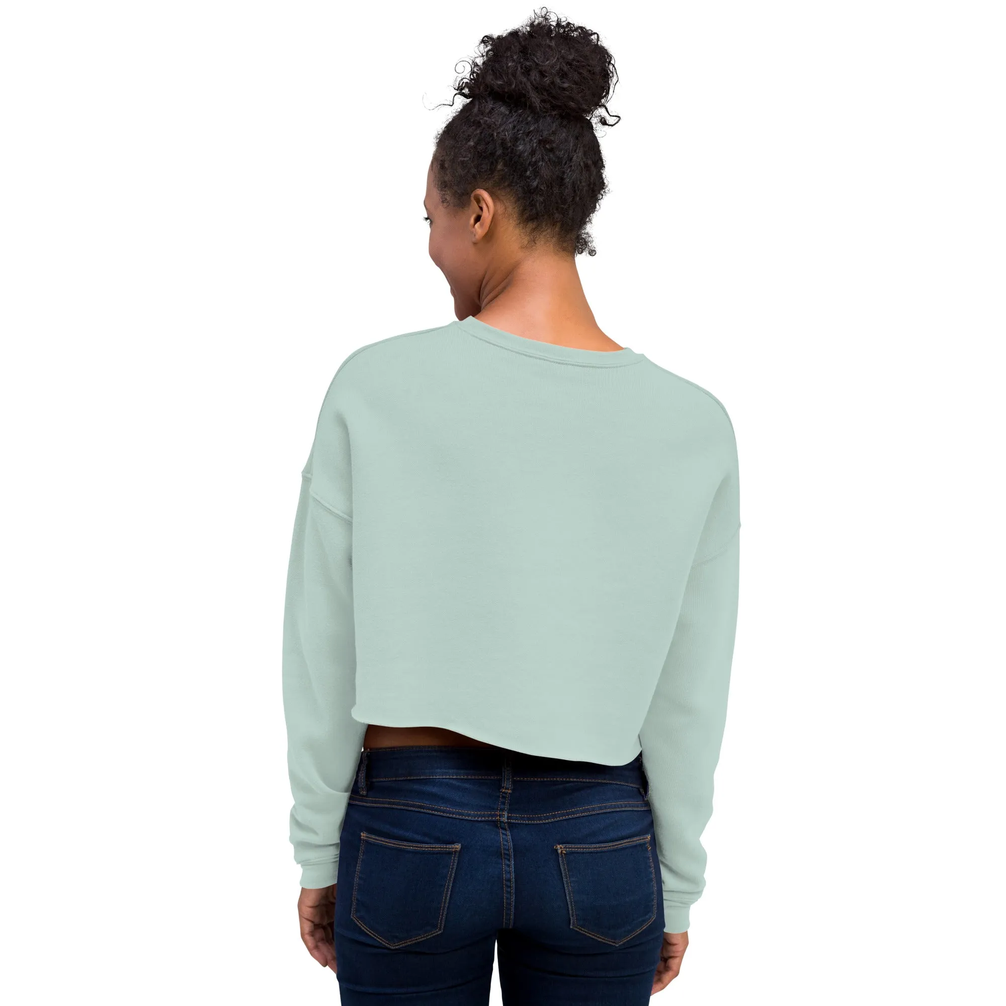 Crop Sweatshirt Womens (Cute Cat With Heart - Cat Love Heart 0026)