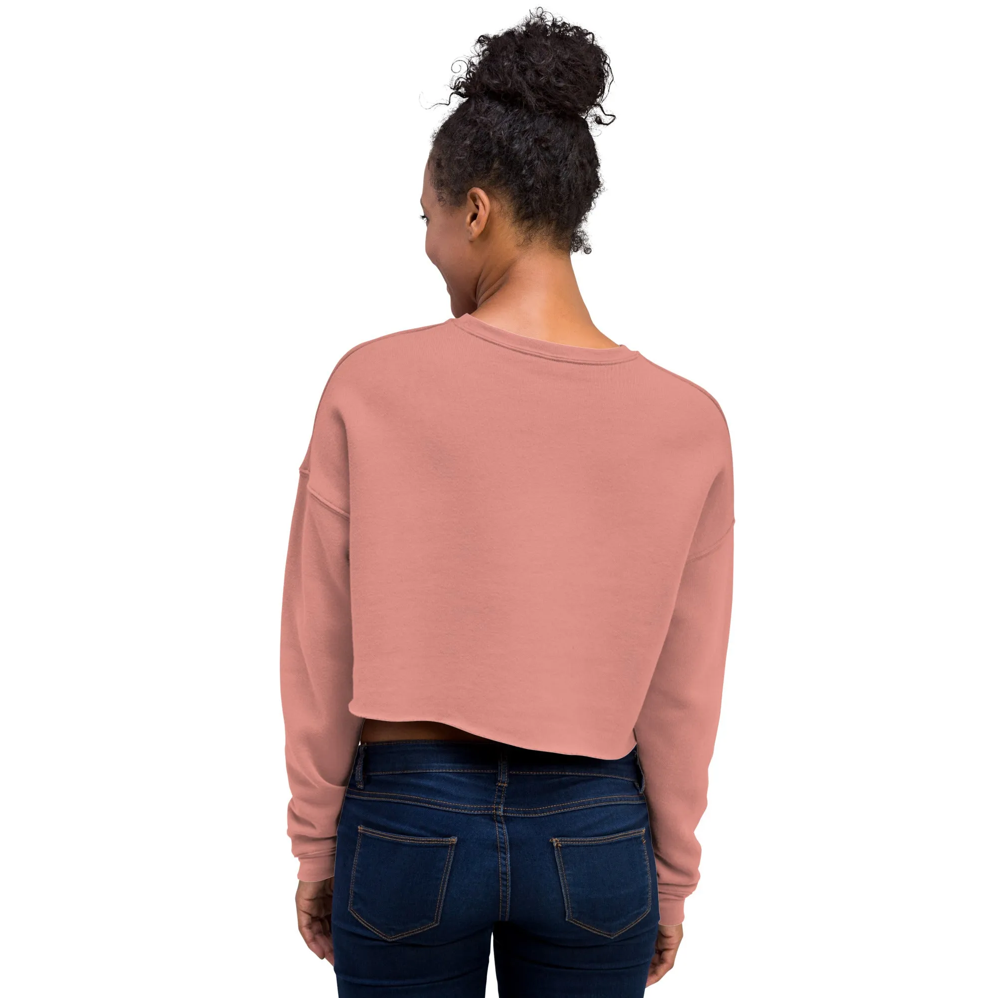 Crop Sweatshirt Womens (Cute Cat With Heart - Cat Love Heart 0026)