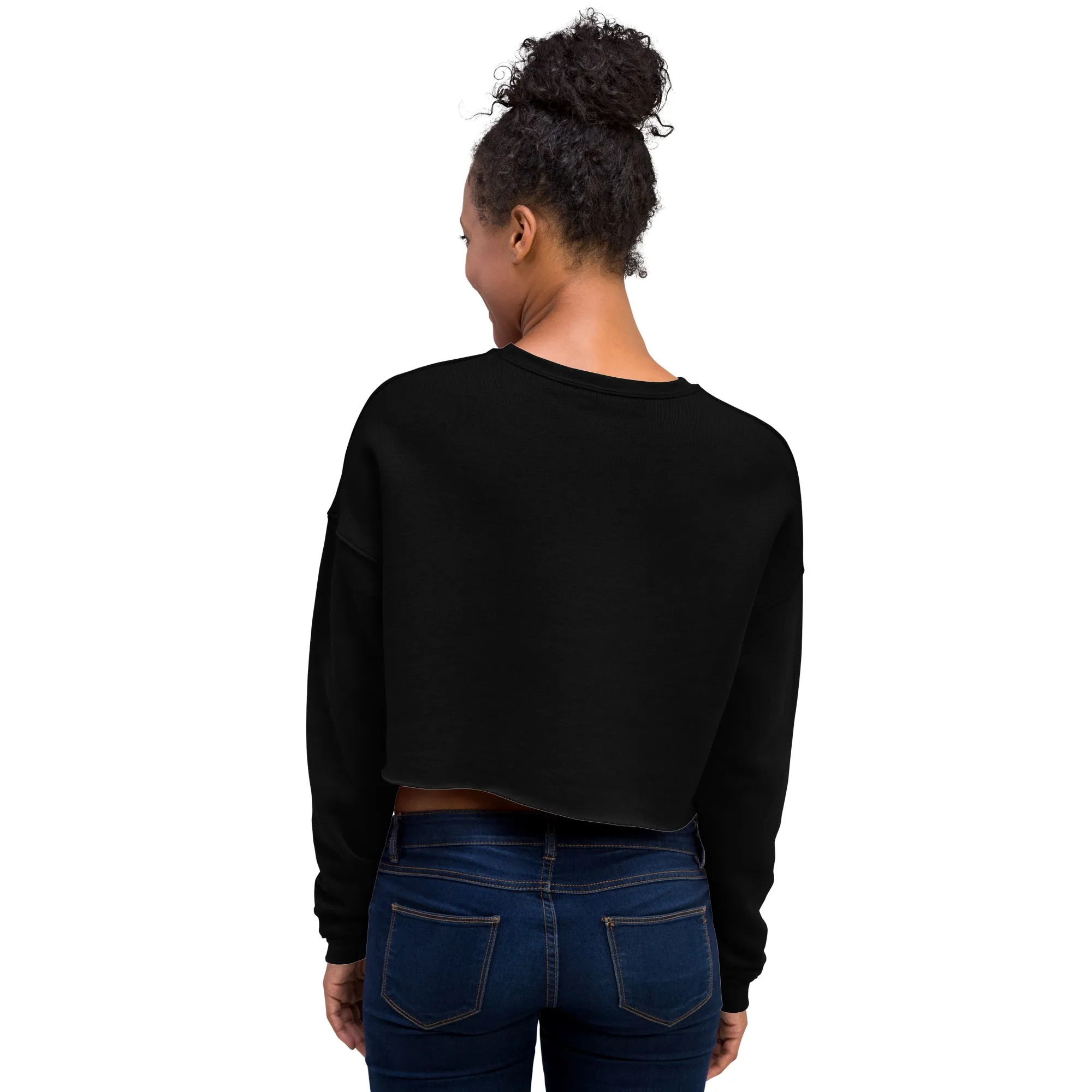 Crop Sweatshirt Womens (Cute Cat With Heart - Cat Love Heart 0026)