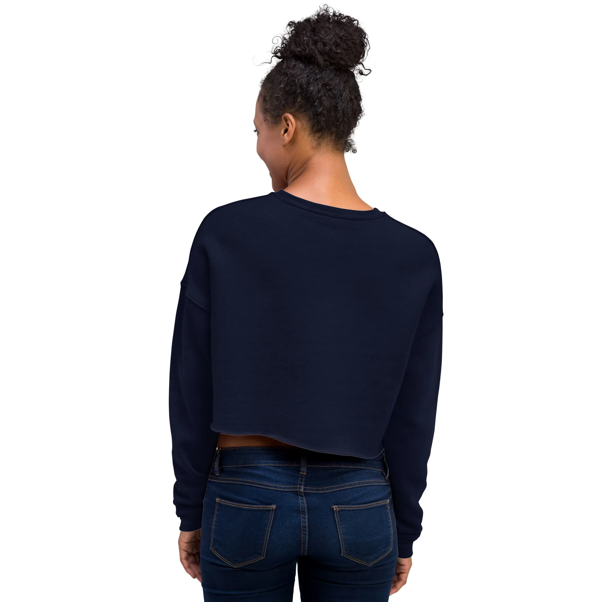 Crop Sweatshirt Womens (Cute Cat With Heart - Cat Love Heart 0026)