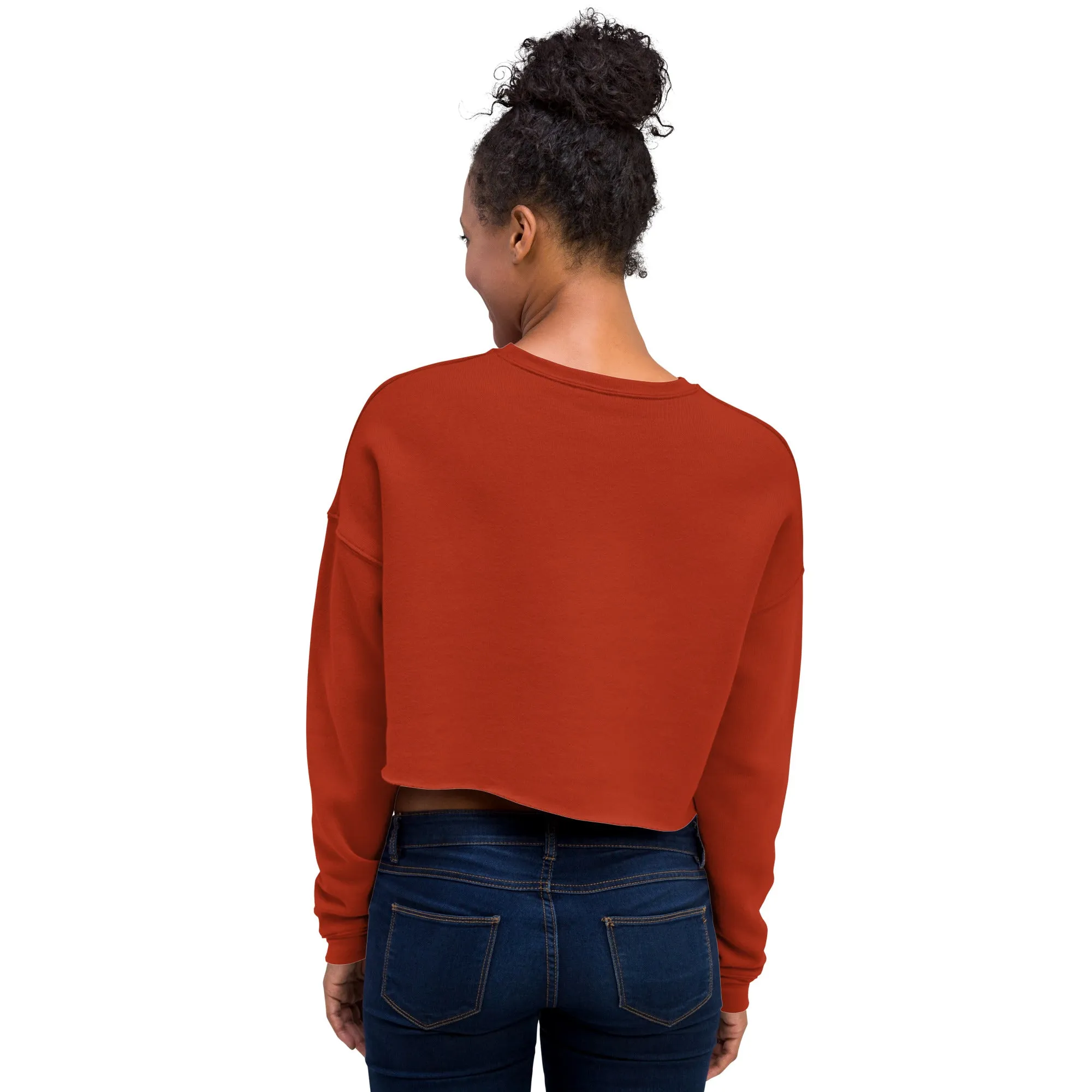 Crop Sweatshirt Womens (Cute Cat With Heart - Cat Love Heart 0026)