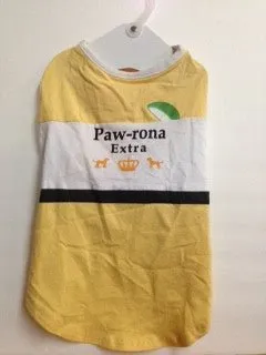 Fetchwear Summer T Shirt - Paw-rona Extra Yellow SALE $1