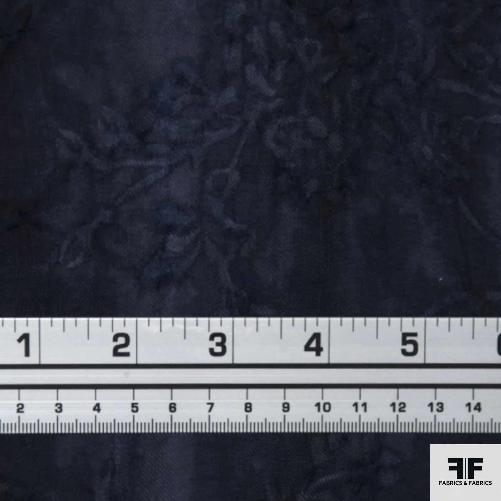 Floral Wool Gauze - Indigo Ombré Dyed