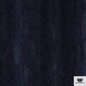 Floral Wool Gauze - Indigo Ombré Dyed