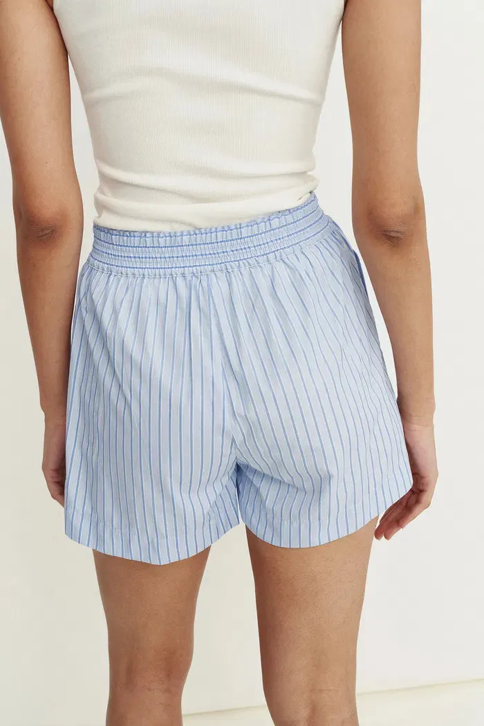 Giada Striped Blouse and Shorts Set in Cotton Blend