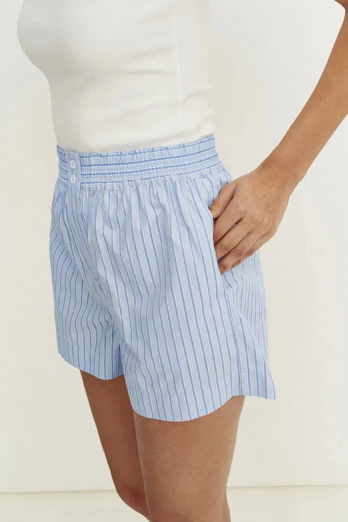 Giada Striped Blouse and Shorts Set in Cotton Blend