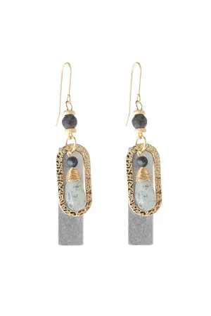 Hde3098 - Stone Charm Drop Earrings