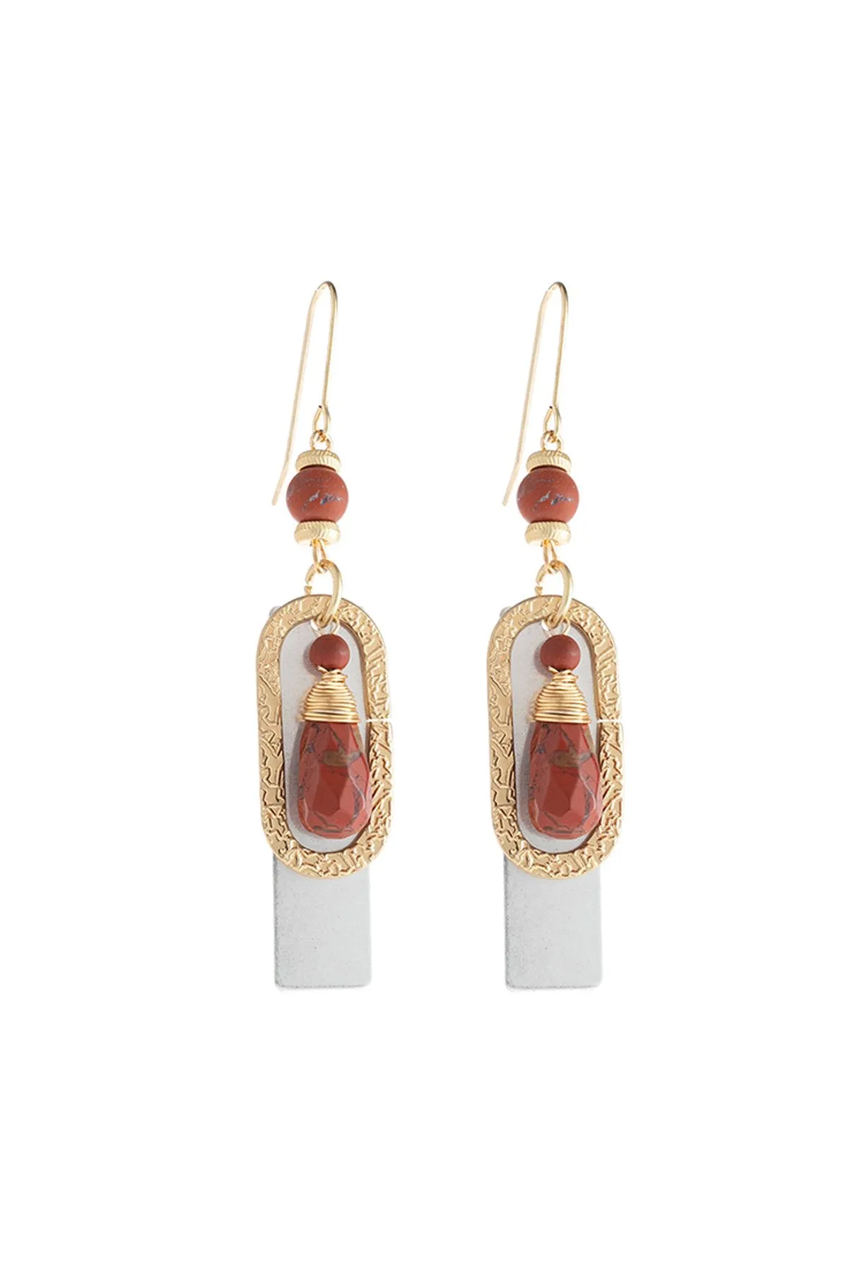 Hde3098 - Stone Charm Drop Earrings