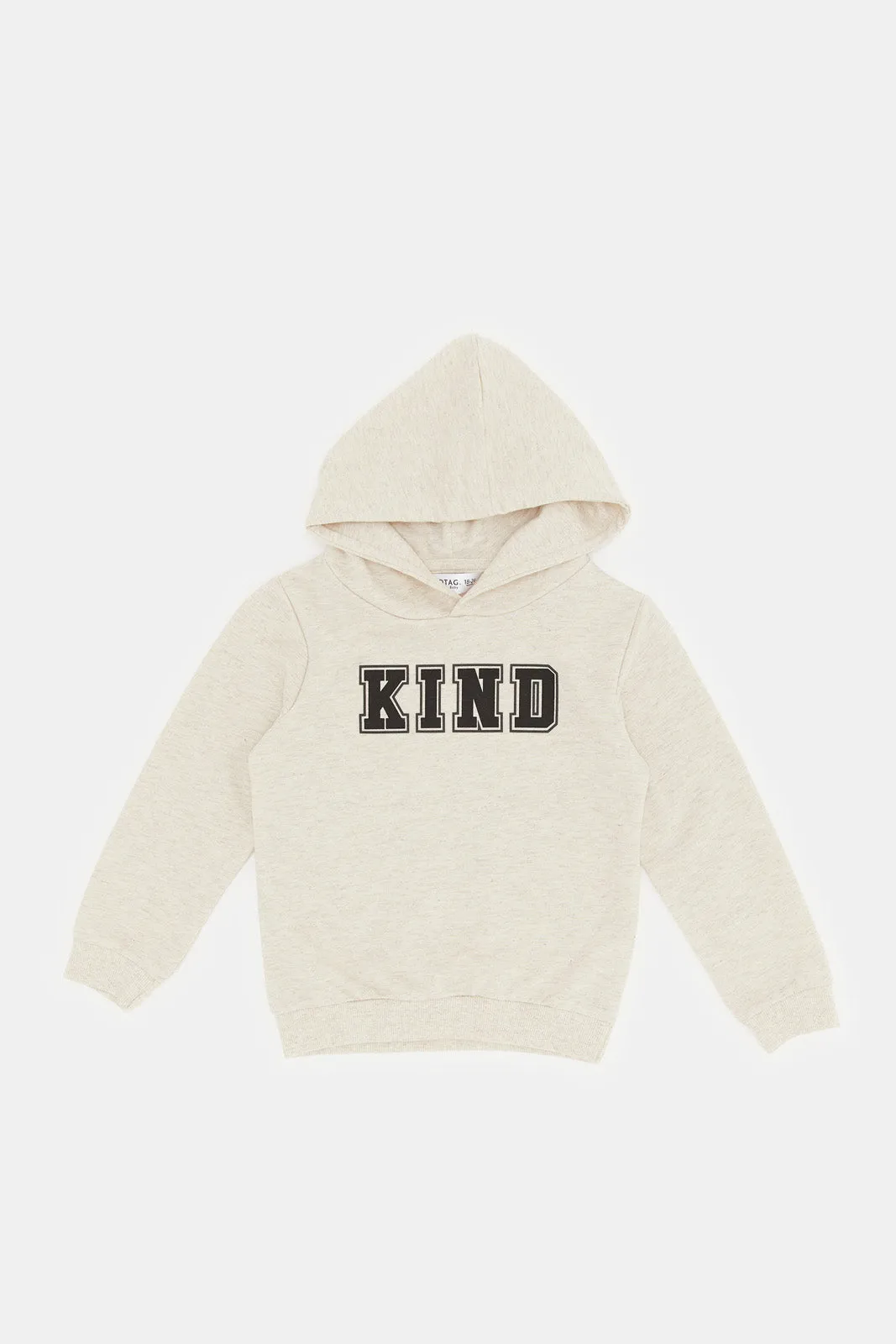 Infant Boys Ecru Kind Print Sweatshirt