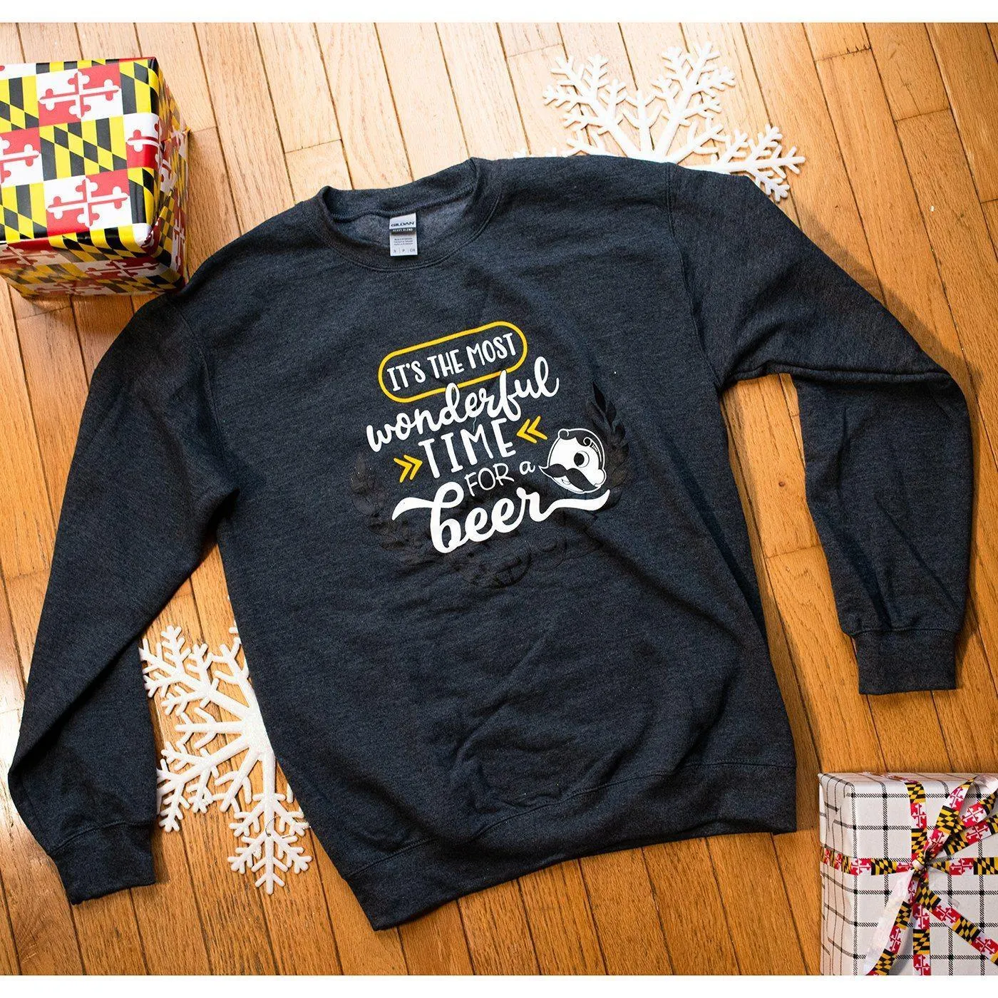 It's The Most Wonderful Time for a Beer (Dark Heather Grey) / Crew Sweatshirt