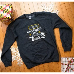 It's The Most Wonderful Time for a Beer (Dark Heather Grey) / Crew Sweatshirt