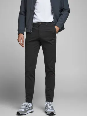 Jack & Jones Mens Marco Bowie Slim Fit Smart Casual Chino Trouser - BLACK