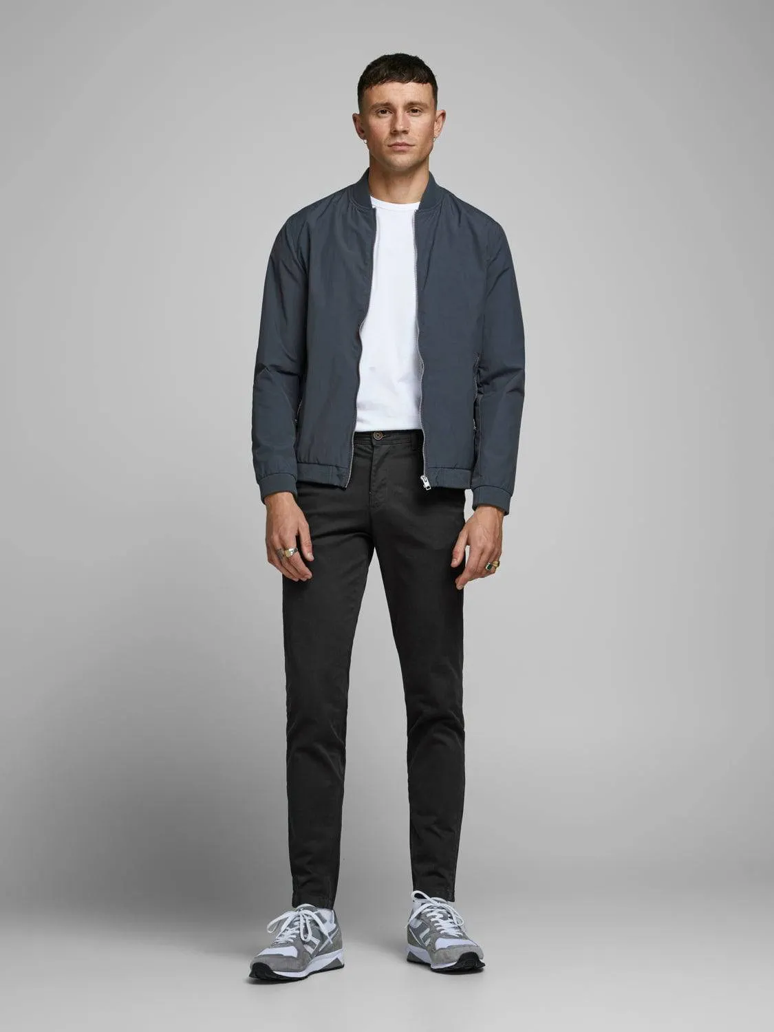 Jack & Jones Mens Marco Bowie Slim Fit Smart Casual Chino Trouser - BLACK
