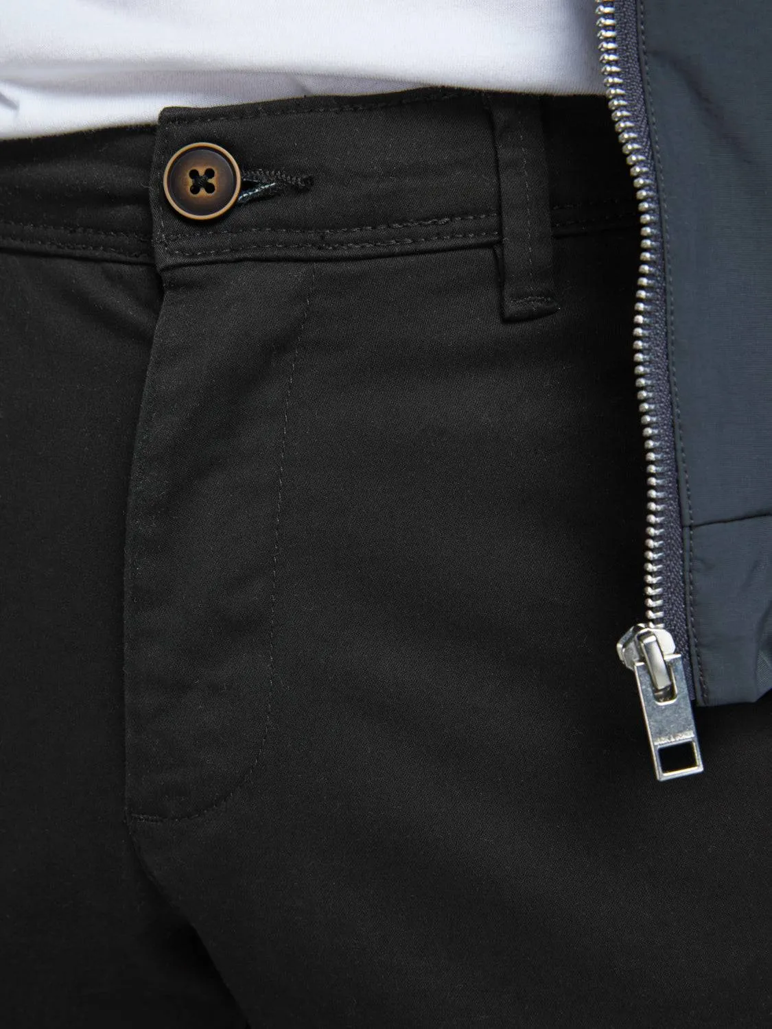 Jack & Jones Mens Marco Bowie Slim Fit Smart Casual Chino Trouser - BLACK