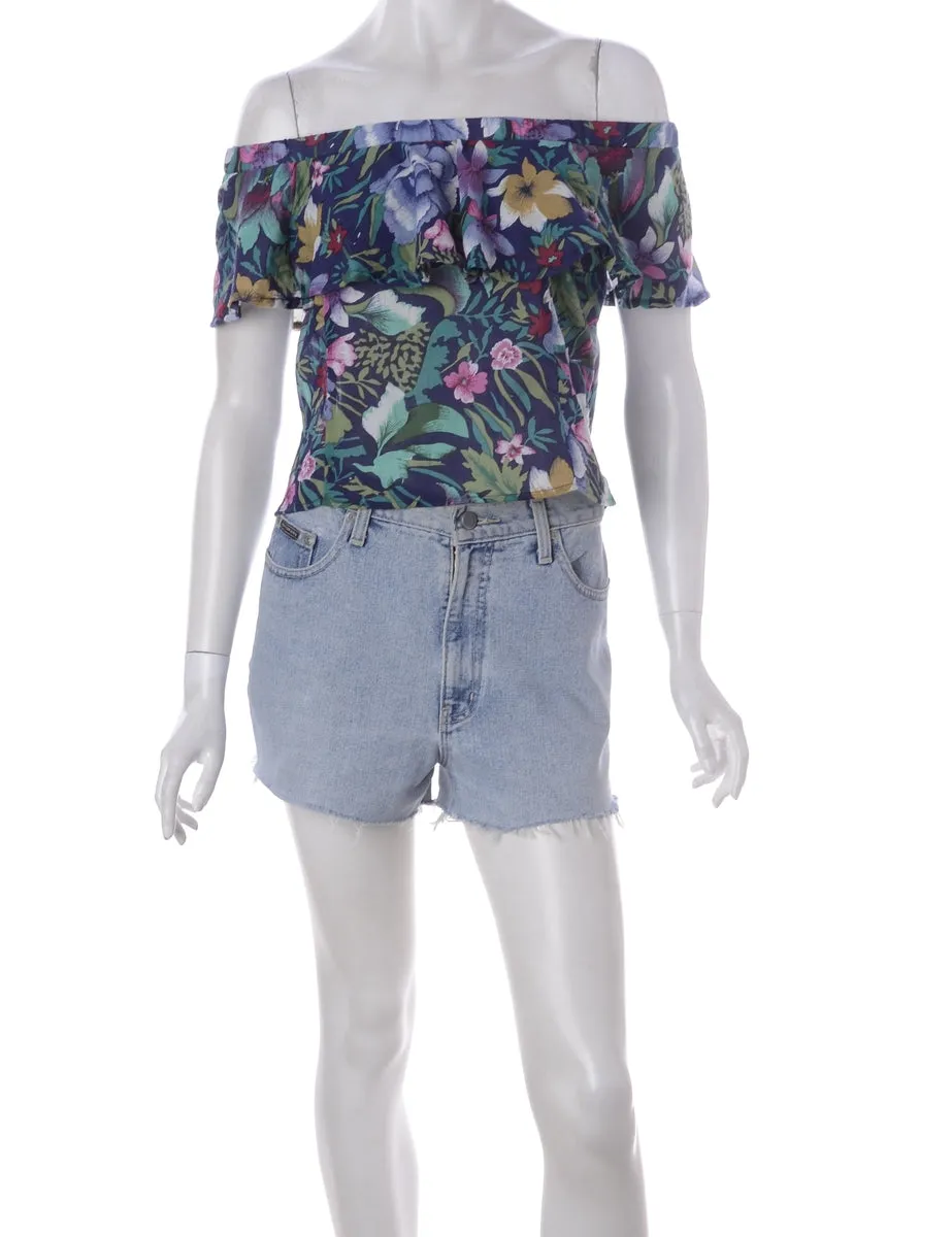 Label Frill Printed Top