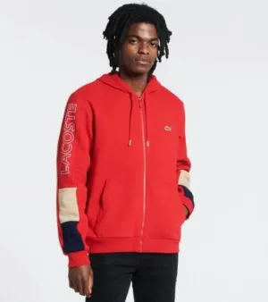 Lacoste - Men - Printed Colorblock Full-Zip - Red