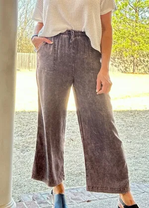 Lucinda Acid Wash Pants - Ash Grey