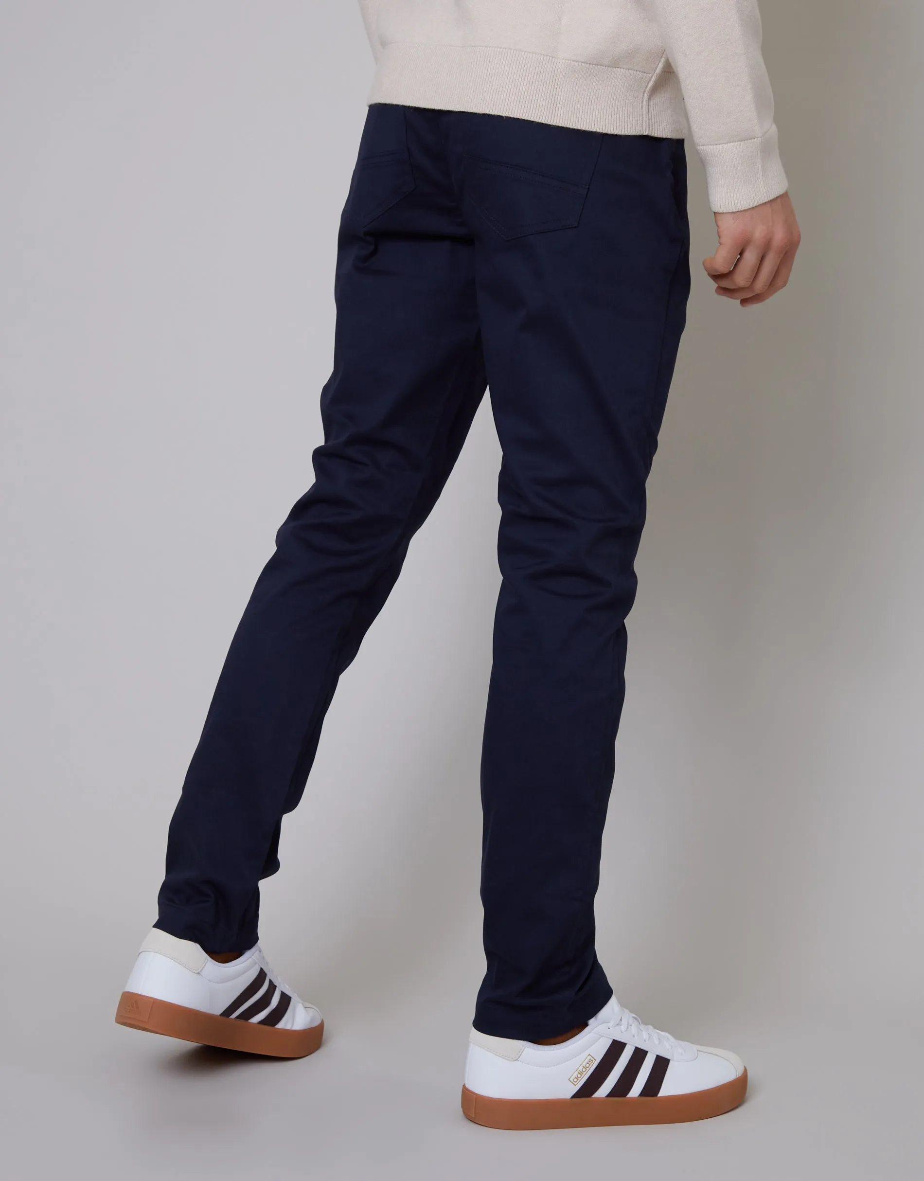 Men's Navy Slim Fit 5 Pocket Chino Trousers
