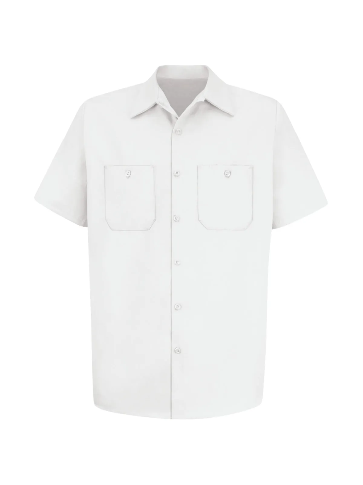 Men's Short Sleeve Wrinkle-Resistant Cotton Work Shirt - SC40 - White